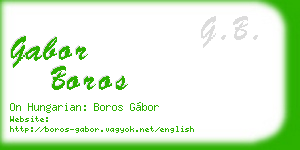 gabor boros business card